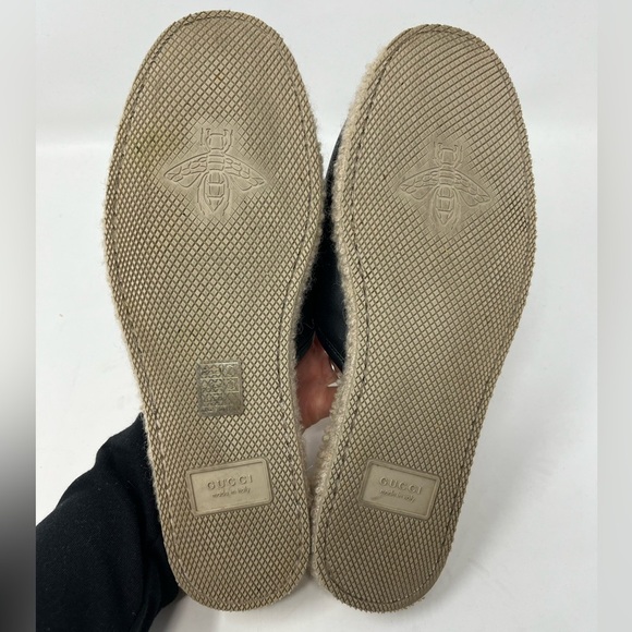 Gucci Shearling Fria Leather Horse Bit Black Mule size 39.5 EU Slipper Slip On - Picture 5 of 5